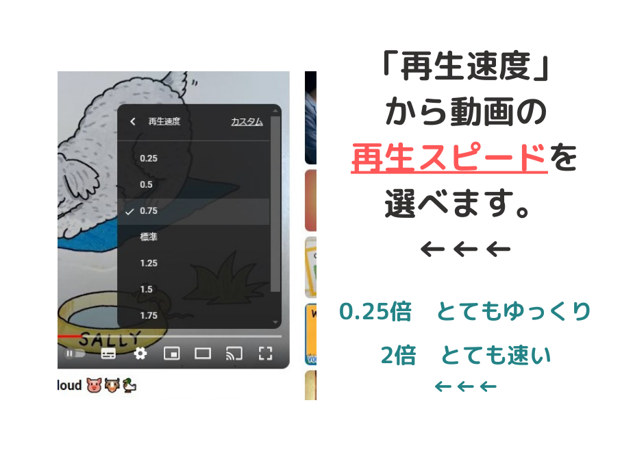 YouTube再生スピードの切り替え方２