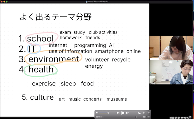 英語をオンラインで教える場面の画像