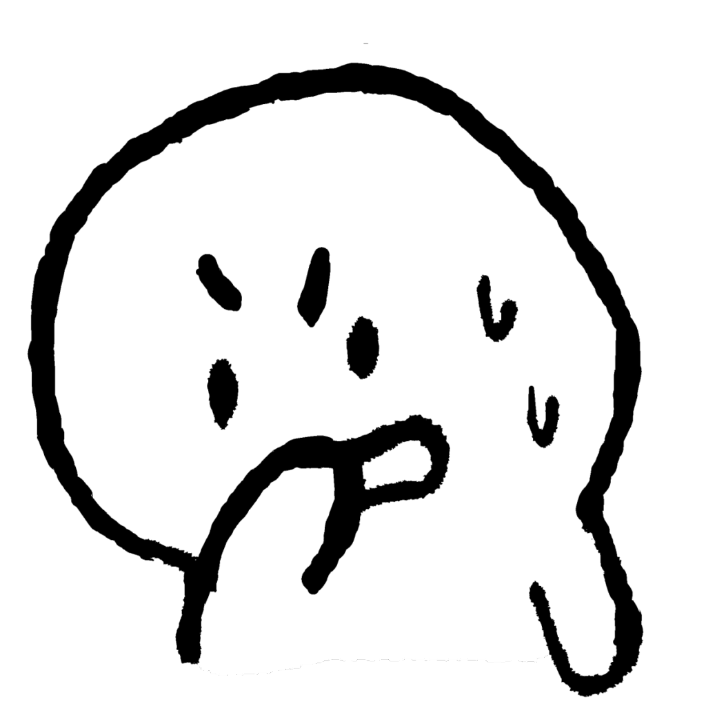 汗をかいて頑張る人のイラスト