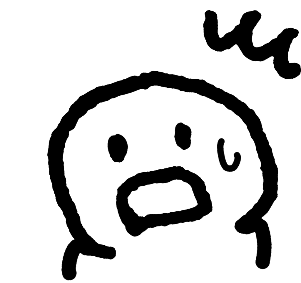 ギョッと驚く人のイラスト